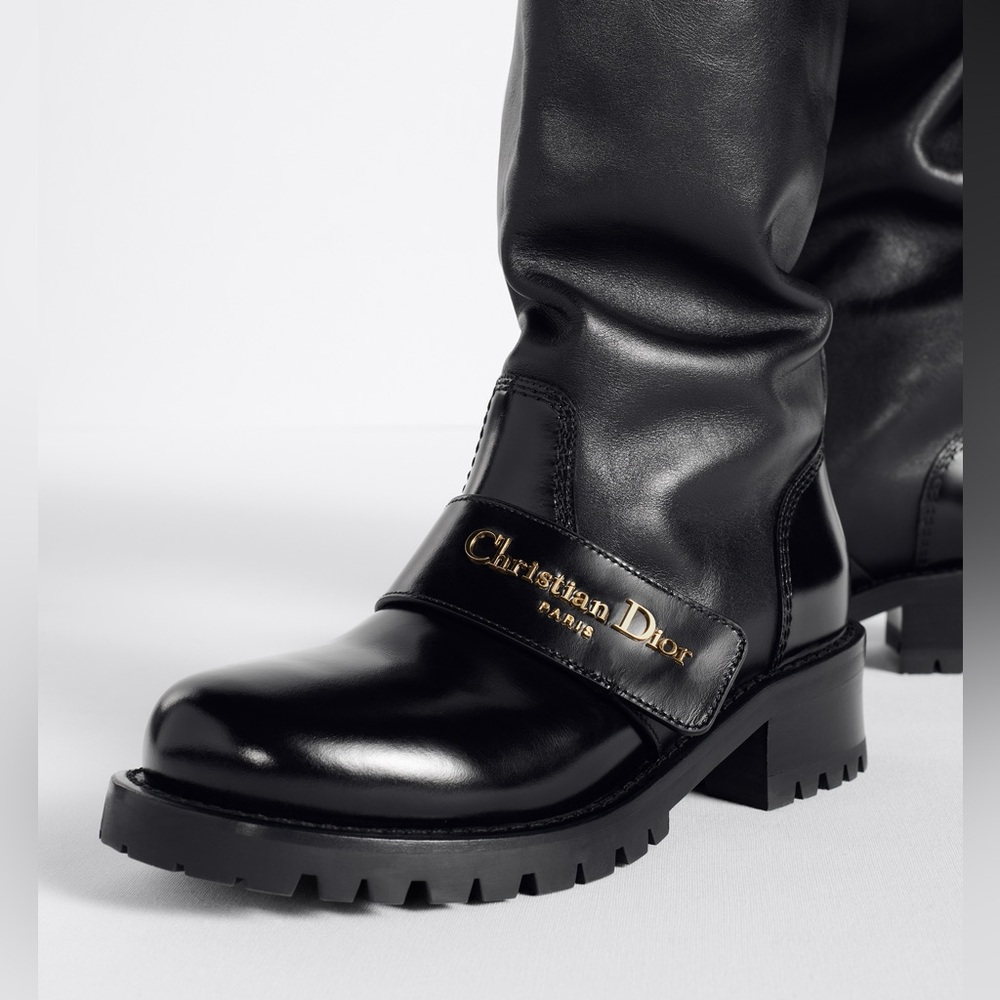 NWT Christian Dior D-Quest Thigh Black Leather Boots, size 37 (US 6-6.5) - Picture 11 of 17